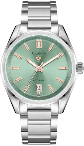 CADISEN Automatik Uhr Herren Mechanische Saphirglas Wasserdicht Freizeit klassisch (8227 grün)