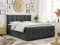 MKS MEBLE King Boxspringbett 200x200 Mit Bettkasten Und Matratze H3, Polsterbett Mit Matratze, Premium-11-King Dunkelgrau Struktur