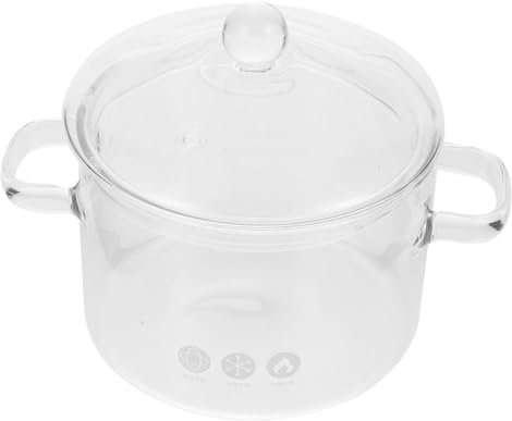 Garneck Induction Cooker Soup Pot Milk Stew Pot Home Accessories Noodle Pot Home Pot Household Stew Pot Multi-Functional Stewing Pot Kitchen Soup Pot Stew Cooker Home Glass Cookware