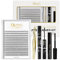 QUEWEL DIY Wimpern-Extensions Set, 144 Pcs Wimpern-Cluster, Applicator Tool, Super Hold Kleber und Versiegelung, Wimpernverlängerung(QU-RR-DH-10D-0.10D)