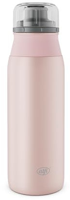 alfi ELEMENT BOTTLE 600ml, rosa pastell matt, leichte Trinkflasche aus Edelstahl, absolut dicht mit Drehverschluss, für Kohlensäure, klein, spülmaschinenfest, BPA-frei