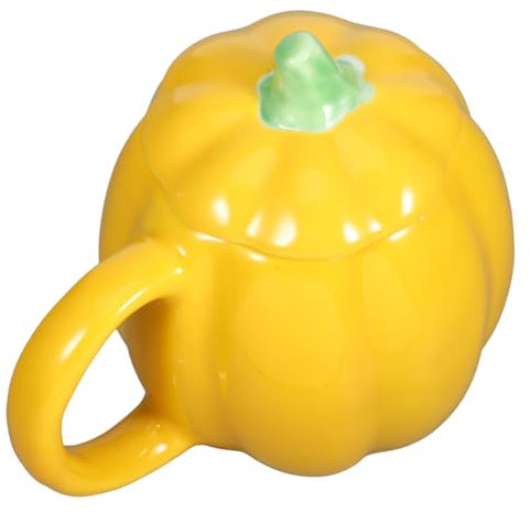SHOWERORO Kürbisform Keramikbecher Wasserbecher Teebecher Kaffeetasse Milchbecher Haferflockenbecher Haltbarem Material Praktisch Leicht Zu Reinigen