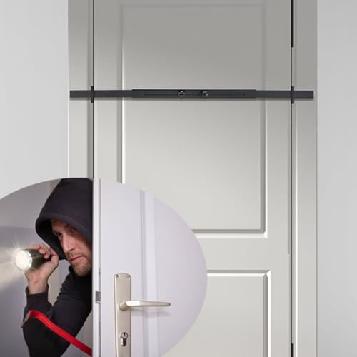 ROZEKEAN Heavy Duty Door Security Bar (Black) - Lock, Reinforce, Protect - Fits Doors 30-39 - Safe Room Compliant
