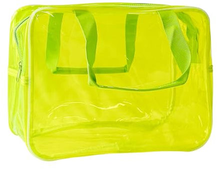 TotePrint Gelb wasserdichte Vinyl-Handtasche Make-up Wasserdicht Schulter Tote Bag 11.8'' ×5.12'' ×8.26'' (Gelb)