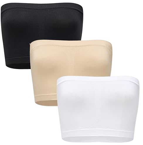 3 Pack Seamless unpadded Bandeau Bra Multipack Not Padded Wireless