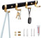 Porte Manteau Retractable, Patere Porte Manteau de 4 Crochets Rétractables, Porte Manteau Chambre, Crochet Porte Manteau pour Suspendre Manteaux écharpes, Sacs à Main et Autres (Noir et Or)