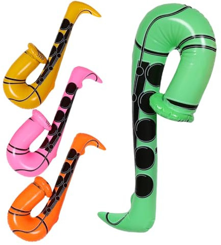 CAXUSD 4 Stück Aufblasbares Saxophon Aufblasbare Party Requisiten Saxophon Requisite Party Aufblasbare Party Photo Booth Requisiten Aufblasbare Photo Booth Requisiten Saxophon
