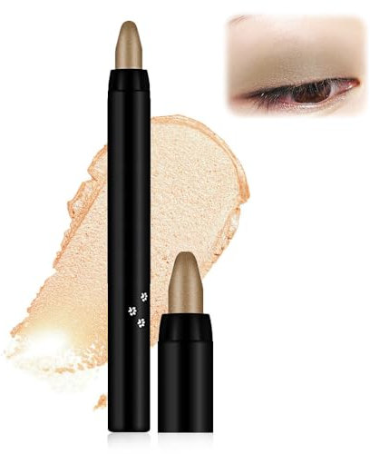 Lidschatten Stift, 16 Farben Eyeshadow Stick, Wasserfester Eyeshadow Pencil Crayon als Eyeliner Schimmer Glitter Perle Creme Lidschatten Stick Creme Lidschatten Stick Für Make-up (04# Hellbraun)