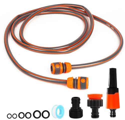 Ensemble de connexion de tuyau pour enrouleur de tuyau d'arrosage, kit de raccord de tuyau comprenant filetage mâle de 1,9 cm, adaptateur de robinet 2 en 1, adaptateur d'extrémité de tuyau de 1,27 cm