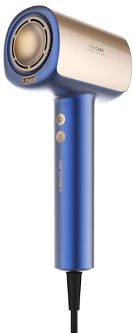 Cecotec Secador de Pelo Brushless de Última Generación DryGlam Nano Plasma Blue. Potencia de 110,000 RPM y 1600W, Función de Plasma, Gran Flujo de Aire, Duradero, 3 Temperaturas y 3 Velocidades