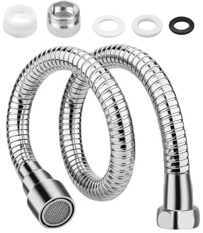 QZKJQDD Wasserhahn Verlängerung 50CM, 360 Grad Schwenkbarer Wasserhahn Verlängerung Spritzkopf, Wasserhahnverlängerung küche, Ein Wasserauslassmodus – Perfekt für Küche, Bad usw (1 Stück)