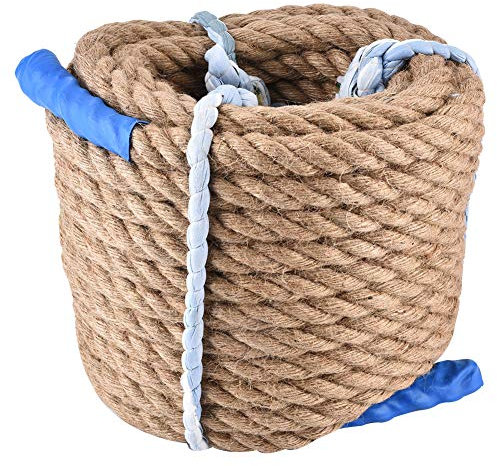 Jute -Seil, Hanfseil, 0,8 Zoll Naturalsjute -Seil, verdrehtes Hanfseil für Handwerk, Gartenarbeit, Bündelung, Klettern, Hängematte, Seemann, Kriegsschlepper, Geländer