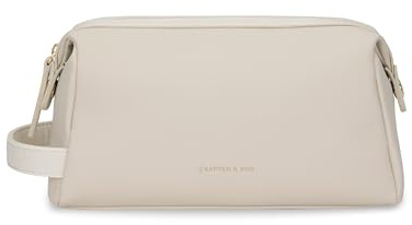 Kapten & Son Windsor Kulturtasche Sandstone 3L | Kulturtasche Damen & Herren | Kosmetiktasche aus veganem Tech-Material | Wasserabweisend, mit Innenfächern & Trageschlaufe | Washbag 14x25x11,5 cm
