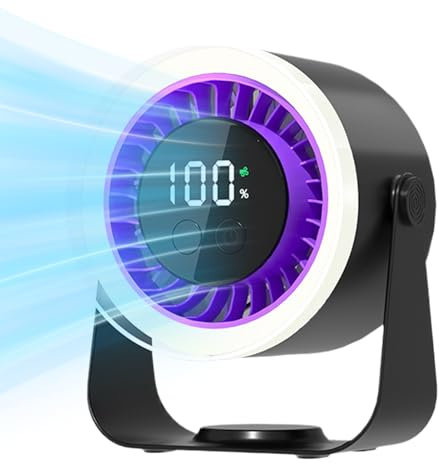 Uoqpty Desktop Cooling Fans - Quiet 10-Speed Cool Desk Fan | Energy-Efficient USB Rechargeable Air Circulator for Student Adult Youth Workplace Camping Trips Apartment