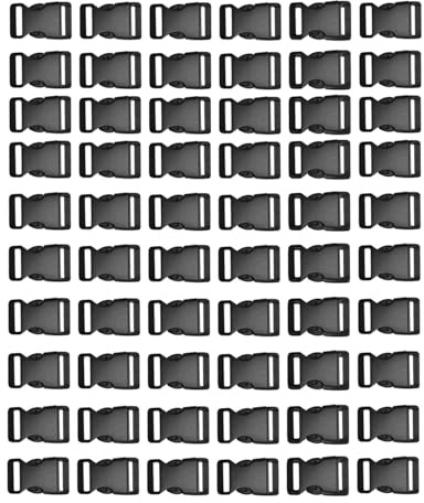 FUGLUS 60 Stück Steckschnalle 15mm, Steckverschluss, Kunststoff Klickverschluss, Klippverschluss, Schnallen für Beckengurt, Ersatzschnalle für Rucksack