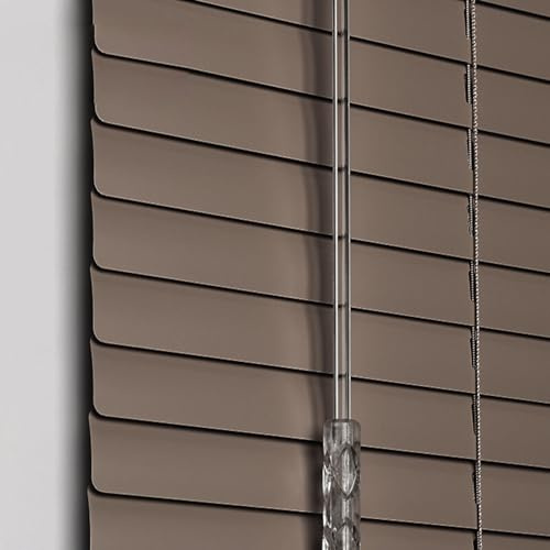 AJTXCSFOQL Aluminium Jalousie innen Jalousette, 25mm Lamellen Alu-Jalousie, Breiten von 30 bis 230 cm erhältlich, innenjalousie, Sichtschutz Wärmedämmung Fenster jalousien, Einfache Montage(Braun)