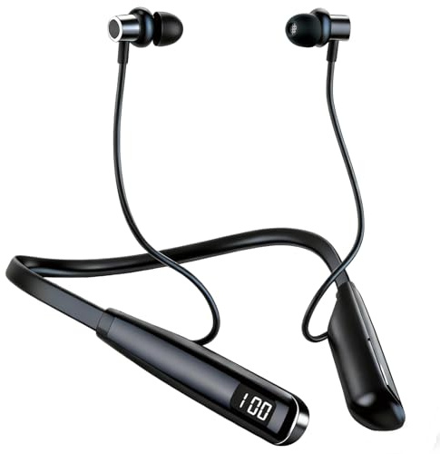 Poeloisy Neckband Bluetooth headphones 5.3 Wireless with Mic, 100H Playtime