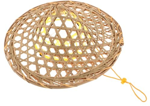 POPETPOP Sombrero de Paja Retro Estilo Chino Gorro Cónico de Caballero Japonés Accesorios Tejidos para Cosplay de Samurái para Fiestas Temáticas Asiáticas
