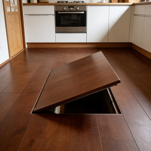Trampilla de suelo sótano Escotilla Empotrada Para Sótano, Puerta De Acceso Al Piso Con Espacio De Acceso Oculto, Puerta De Entrada Con Piso De Baldosas De Montaje Empotrado(30inx38in)