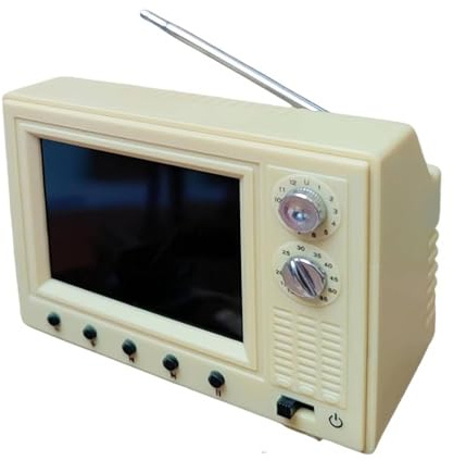 Mini lettore di cartoni animati TV retrò ricaricabile con film nostalgici piccola casa delle bambole finta televisione leggera tascabile lettori per scene di casa delle bambole e decorazioni da