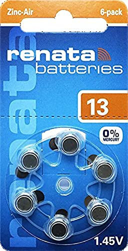 6 della batteria pulsante ZA675 zinco-aria 1,4 V 650 mAh Renata