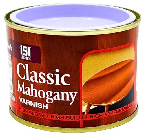 151 Coatings Classic Mahogany Varnish (180ml) | Indoor & Outdoor Buildable Wood Varnish - For All Woodwork - High Gloss, Weatherproof, Durable, Smooth Application