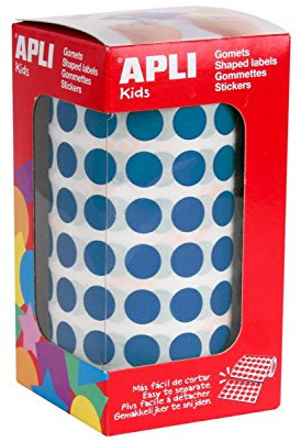 Apli 946005 - Rolle runde Sticker 10.5mm blau