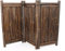 Raumteiler 3teilig mit 120 x 180cm aus dicken Wulung Bambusrohren mit 3,5-6cm Durchmesser - Bambus Paravent Raumtrenner schwarz-braun 1,2m x 1,8m