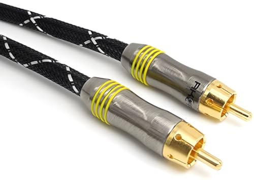 AKORD® RCA DIGITAL COAXIAL AUDIO LEAD SPDIF GOLD RCA CONNECTOR PHONO CABLE FOR SURROUND SOUND/DOLBY/DTS (5 Metre)