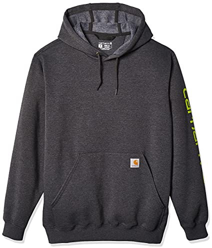 Carhartt Loose Fit Midweight Logo Sleeve Graphic Sweatshirt, Felpa con cappuccio Uomo, Grigio (Carbon Heather), XXL