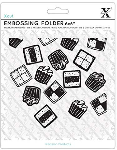 Xcut 6x6 Embossing Folder Sweet Treats Mini Cakes DIY Arts & Craft Accessories Card Making Supplies Embossing Decoration, Scoring Supplies & Crafting Tool Accessories, Scrapbooking, Embossing Ink Pad