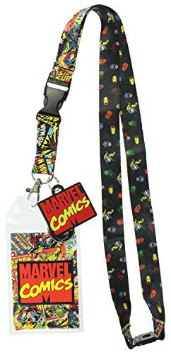 Marvel Comics Page ID Lanyard porte-badge avec pendentif en caoutchouc 1,5