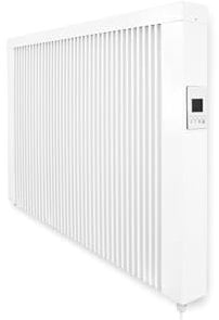 eVARMO Areo Smart 1950 W Elektroheizung Wandmontage - Elektroheizkörper mit Thermostat - elektrische Heizung Smart Home - App steuerbare Heizung WLAN steuerbar - digitale Elektroheizung mit Rollen