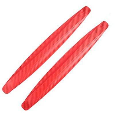 Confezione da 2, WeFoonLo Adesivo per strisce antigraffio con protezione antiurto per paraurti angolare in gomma universale (Rosso)