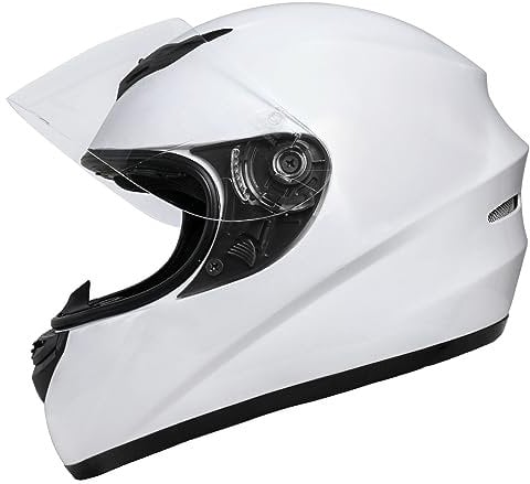 Zorax ZOR-819 Weiß L (59–60 cm) Integral-Motorradhelm Motorradhelm, ECE 2206-Zulassung