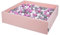 KiddyMoon Piscina De Bolas 120X30cm/200 Bolas El Cuadrado Grande para Ninos,Hecha En La UE, Rosa:Gris/Blanco/Rosa