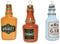 Decoris Christbaumschmuck Glas 9cm x 3 Stück Set Schnapsflaschen Weihnachtskugeln Vodka Gin Cognac