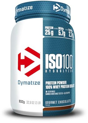 Dymatize ISO 100 Hydrolyzed Gourmet Chocolate 932g - Whey Protein Hydrolysat + Isolat Pulver