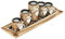 Relaxdays Porte-Bougies en lot avec Plateau et Pierres, 39,5 cm de Longueur, 5 bougeoirs, décoration Table Salon, Marron