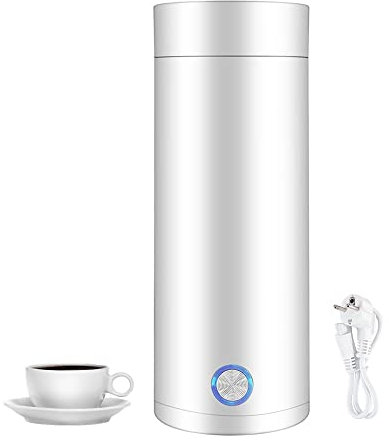 DAJASD Kleiner Tragbarer Wasserkocher, Tragbarer Elektrischer Wasserkocher, Wasserkocher Reise Elektrisch Weiß mit Automatischer Abschaltung, für Kaffee und Teezubereitung (400ml, Weiß)