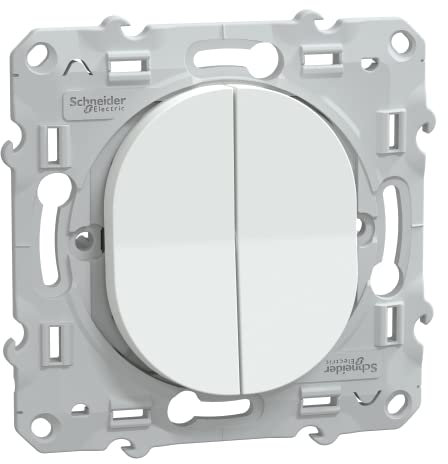 Schneider Electric - Ovalis - combiné va et vient+poussoir - 10AX - Blanc - S320285