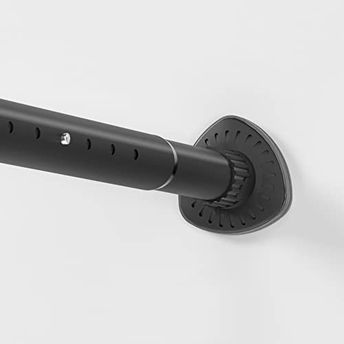 Oxdigi Teleskopstange ohne Bohren Duschvorhangstange 261-311 cm Edelstahl Ausziehbar Gardinenstange zum Klemmen Rostfreie Extra lang Vorhangstange für Fenster Bäder Balkone Waschküche, Schwarz