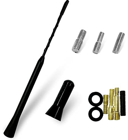 Une antenne de Voiture de 23 cm, avec Une décoration d'antenne Noire de 3,5 cm, Une Antenne Noire modifiée FM/AM, Une antenne Radio Universelle de Toit de Voiture.