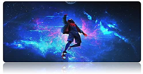 Bimormat XXL Gaming-Mauspad, verlängertes 900x400 mm, großes Anime-Mauspad mit genähten Kanten, Tastatur, wasserabweisende Gummiunterseite, Schreibtischunterlage (90x40 U42maskman)