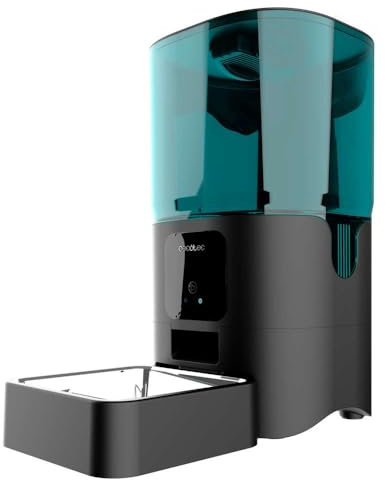 Cecotec Distributeur Automatique de Nourriture pour Animaux Pumba 6000 Purrfect Meal Smart. Contrôle WiFi. Capacité de 6 L, Contrôle des Portions, Alarme, Bol en Acier Inoxydable