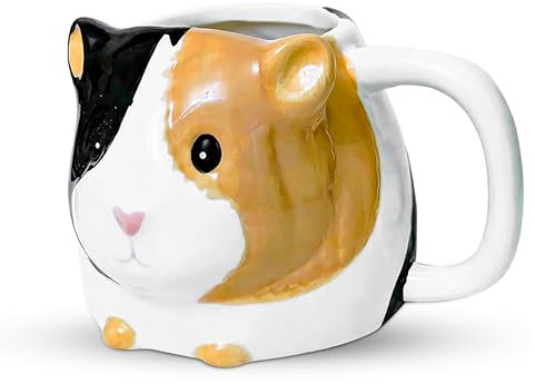 WiseAccordio Animal Designs Mug 3D Character Shaped Tea Coffee Novelty Mugs Cute Guinea Pig Mug