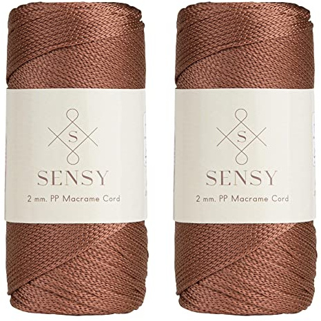 S Sensy - Kupfer 2MM Premium Polypropylen Makramee-Kordel 2 Stück, 230m