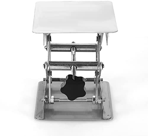 Scherenheber,Frästisch Für Oberfräsen,Router Lift Oberfräse,Mini-Hebebühne,Laborscherenheber,Scherenhebebühne,Heywin Lab Jack 100X100Mm Lab Lift Hebebühnen Ständer Rack Schere Edelstahl