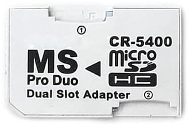 VKMKV 1 Pz SD TF a Memory Stick MS PRO Duo for PSP 1000 2000 3000 Card Dual 2 Slot Adattatore Convertitore (Color : White Dual Card Slot)