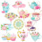 36Pcs Tea Party Cupcake Toppers Teapot Cupcake Toppers Floral Tea Themed Birthday Party Cake Picks Afternoon Tea Decorations for Baby Shower Supplies